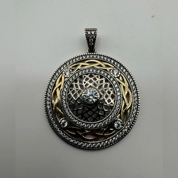 Keith Jack sterling silver w/ 10K Gold pendant - Picture 3 of 5